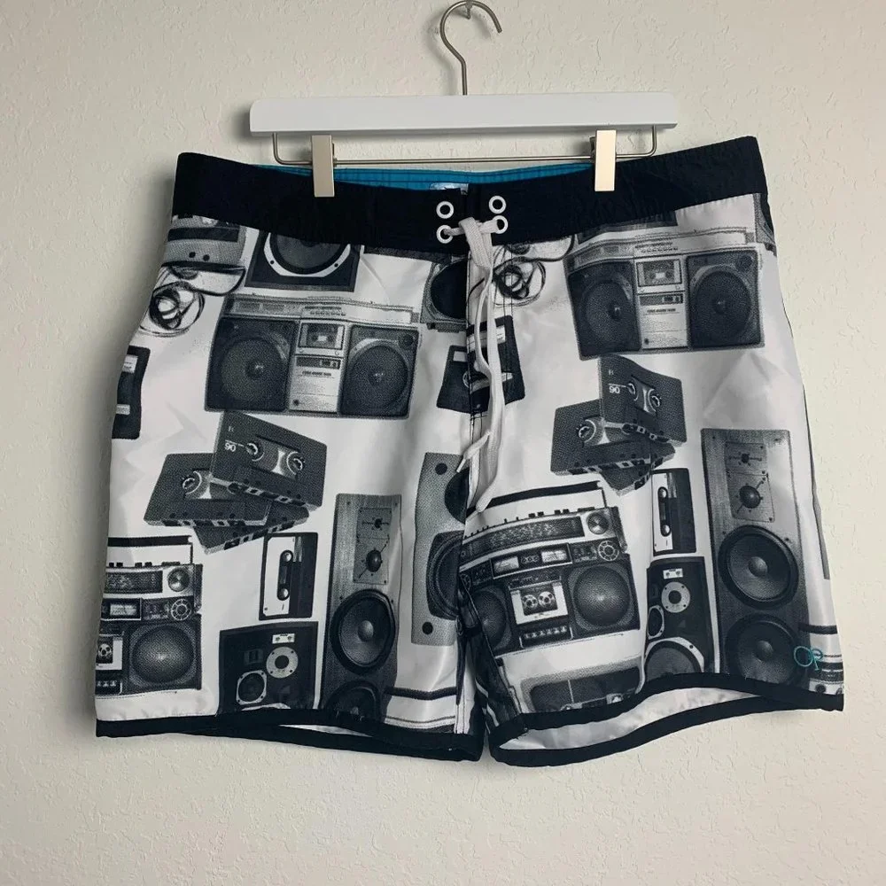 OP Swim Shorts Radio Boom Box Size 38 - Picture 1 of 8